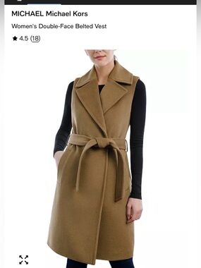 MICHAEL Michael Kors Camel Belted Double-Face Vest